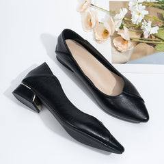 Women's Chunky Low Heel Slip On Pointed Toe Shoes Lightweight
