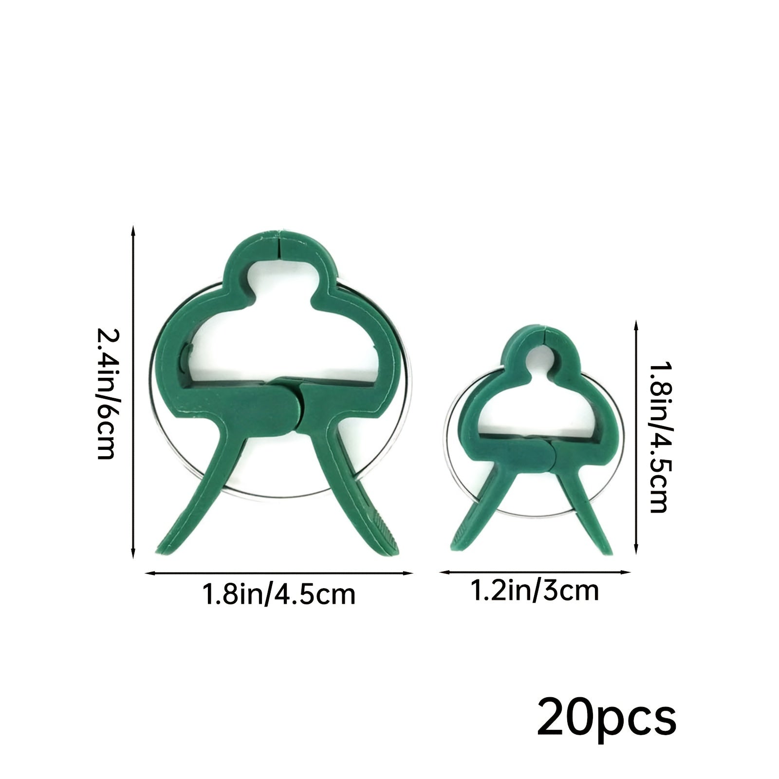 20pcs Plant Clips for Tomato Cage, 2 Sizes, Reusable Plant Supports Clips