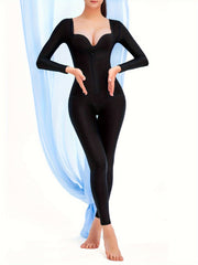 Long Sleeve Bodysuit Thigh Butt Lift Yoga Jumpsuit Activewear