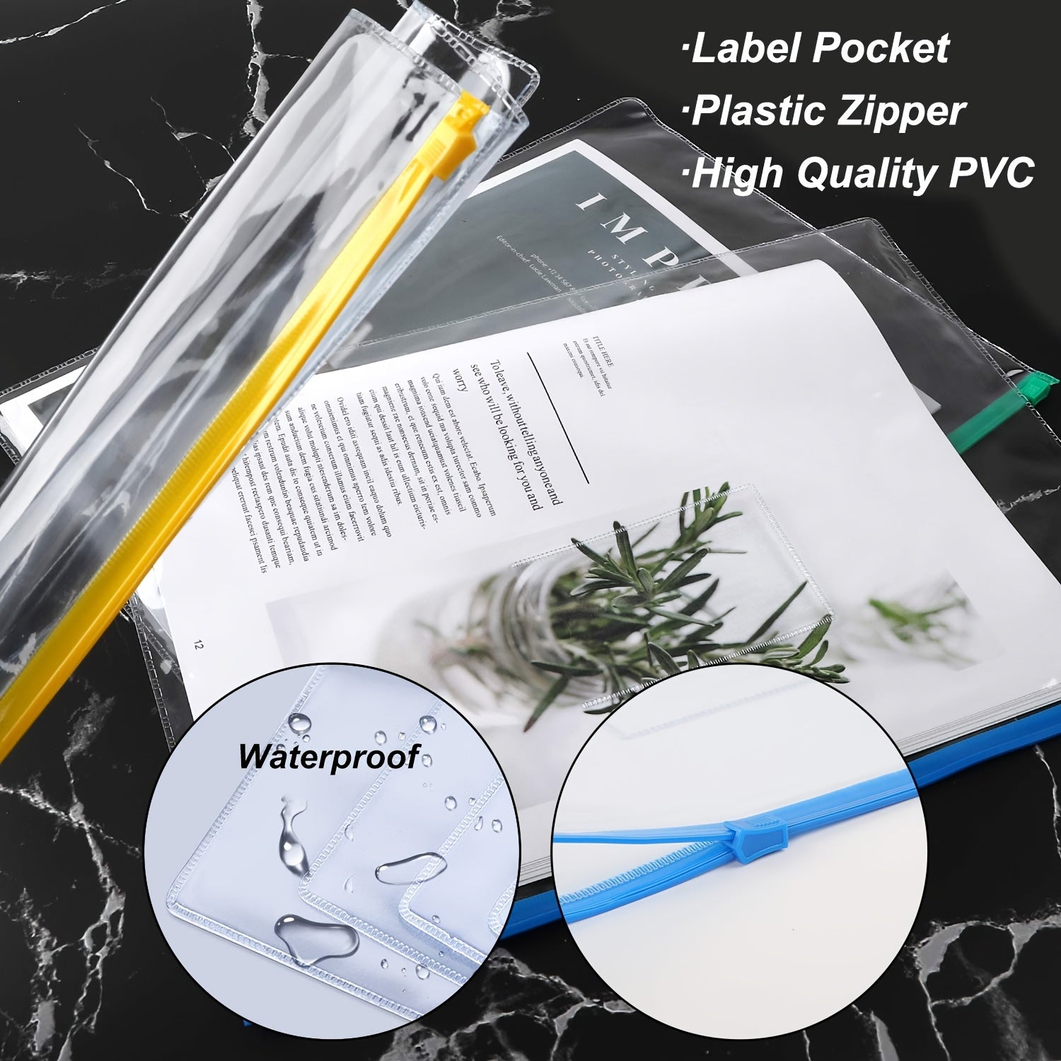 24pcs Plastic A4 Envelope Edge Folders 11 Colors for School & Office Supplies
