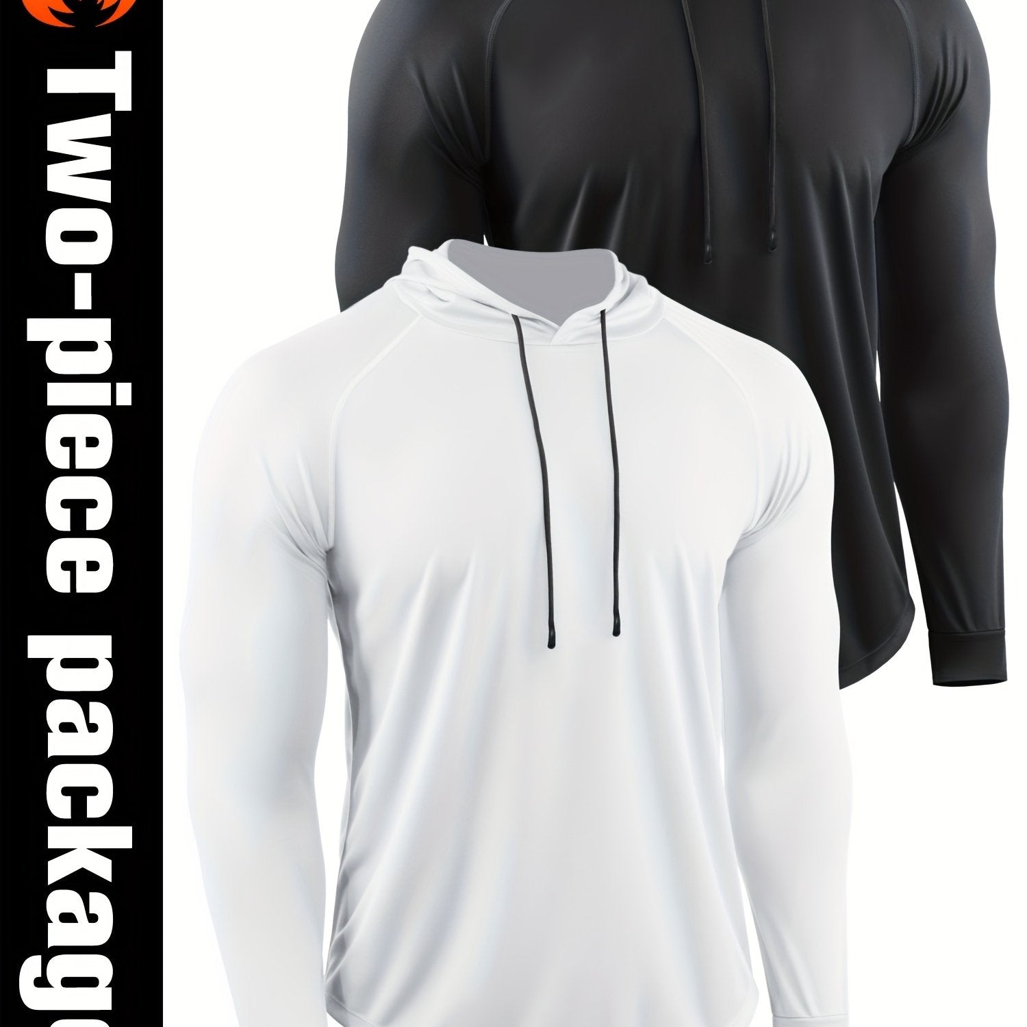 2 Pcs Men's Hoodies Breathable Loose Pullover for Autumn Winter
