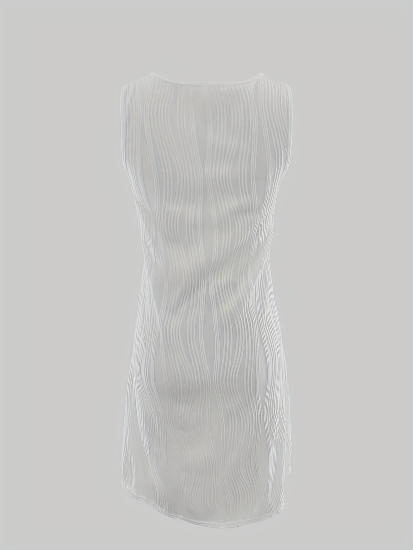 Wavy Stripe Bodycon Dress V Neck Sleeveless