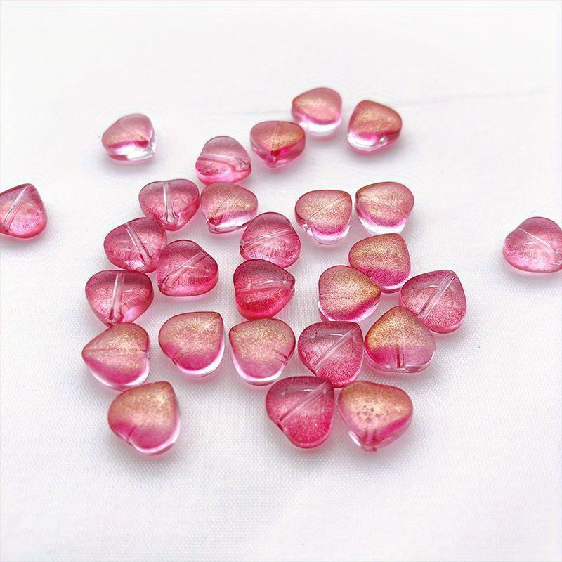 10mm Heart Glass Beads With Tassels DIY Hand Hairpins Jewelry