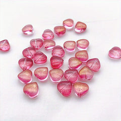 10mm Heart Glass Beads With Tassels DIY Hand Hairpins Jewelry