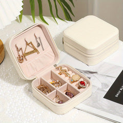 Portable Travel Jewelry Organizer Box PU Leather Storage Case