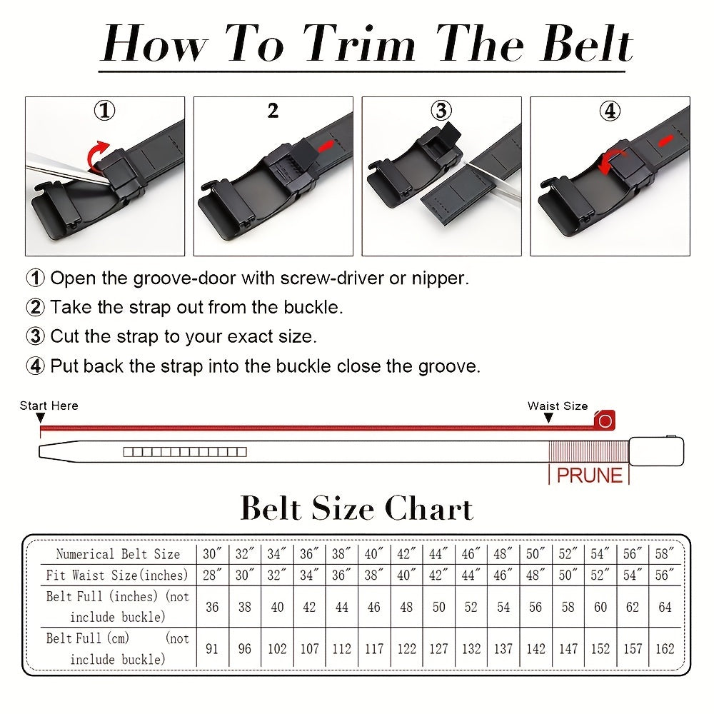 Men's Crocodile Print PU Leather Belt Automatic Buckle for Business
