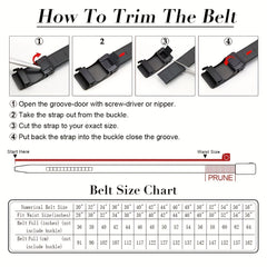 Men's Crocodile Print PU Leather Belt Automatic Buckle for Business