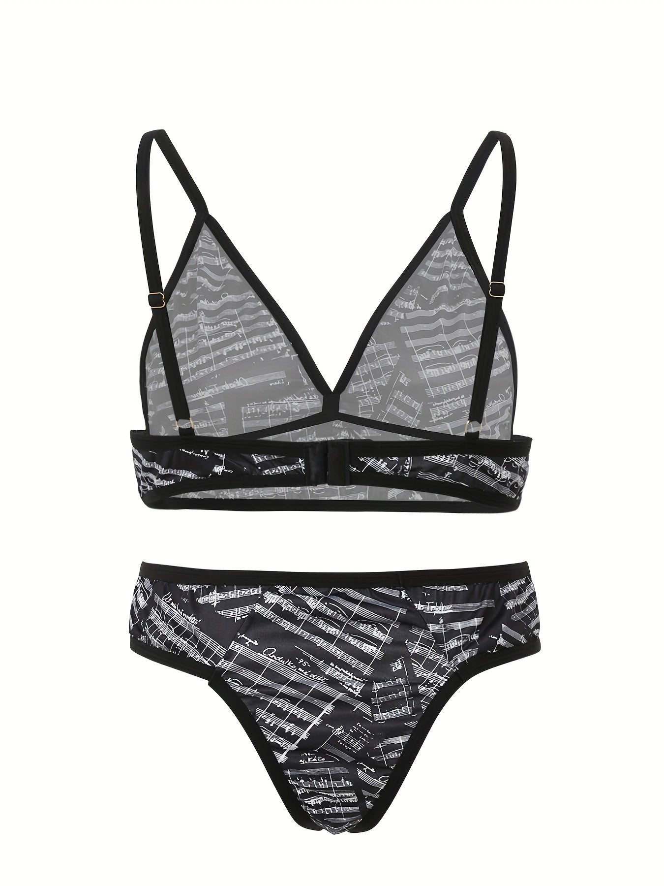 Plus Geo Print Bralette & Panty Set