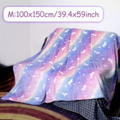 Glow In The Dark Unicorn Blanket Soft Fleece Throw Gift