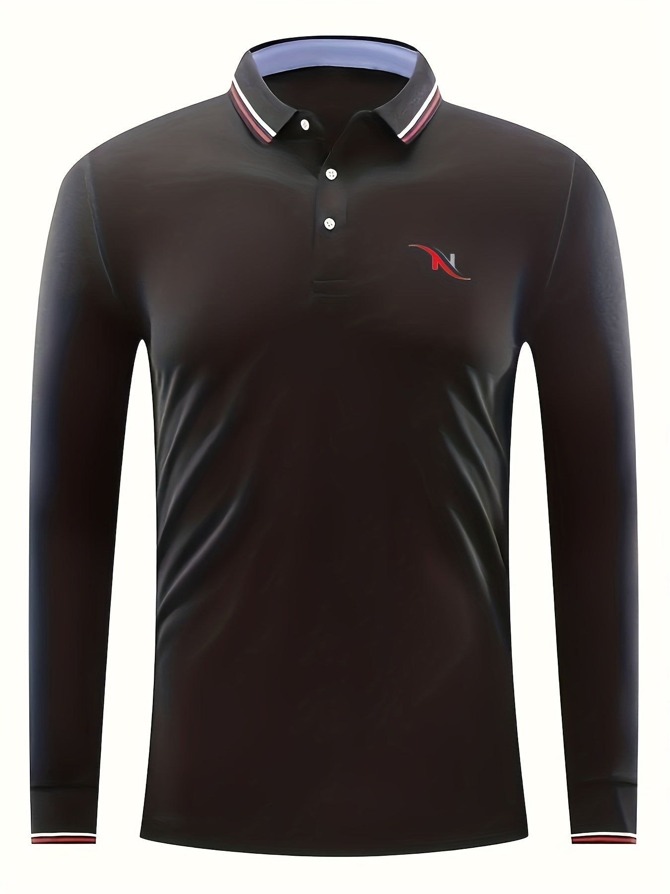 Men's Slide Print Polo Shirt Casual Breathable Button Up Lapel