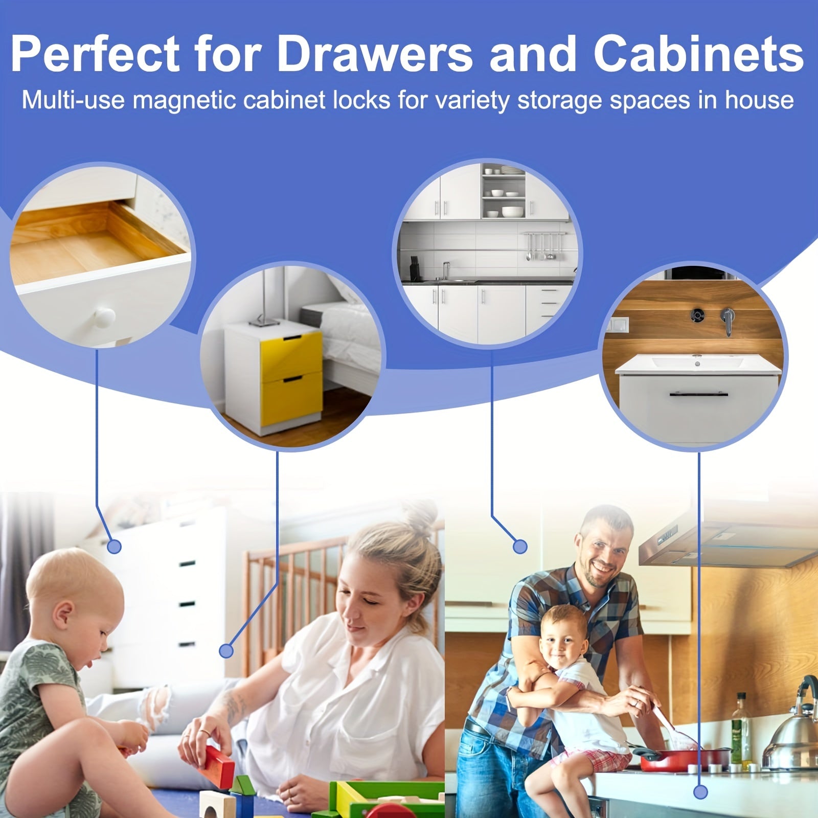 Magnetic Baby Proofing Cabinet Locks - Easy Installation