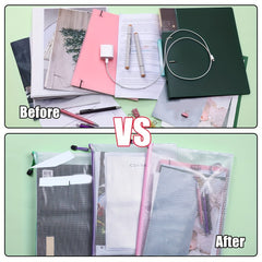 36 Mesh Zipper Pouches for Organizing - 12 Colors Storage Bag Zipper File Bag