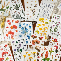 Pressed Flower Themed Stickers Dried Floral Resin Stickers Decals