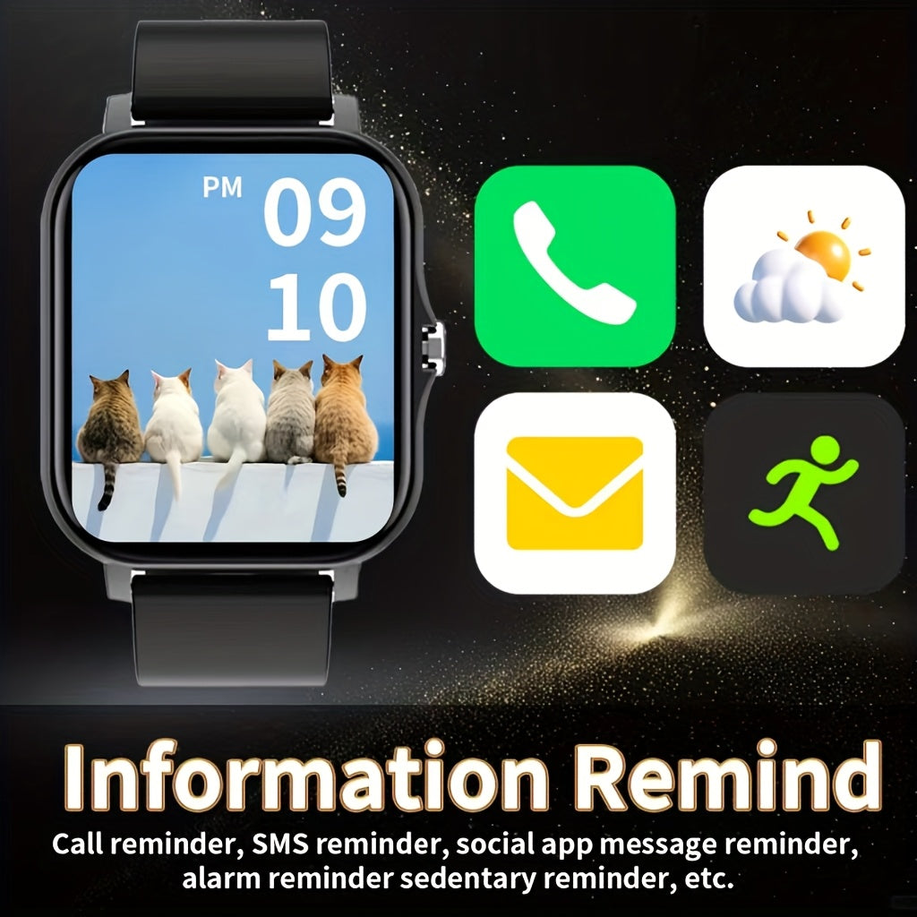 Hd Full Screen Touch Smartwatch with Incoming Call Info, Alarm Clock Prompt