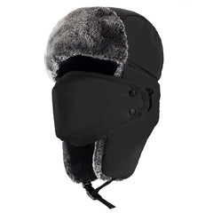 Classic Winter Hat with Ear Block, Chin Strap and Wind Mask