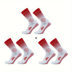 3 Pairs Non-slip Football Socks Outdoor Sports Grip Socks Crew Socks