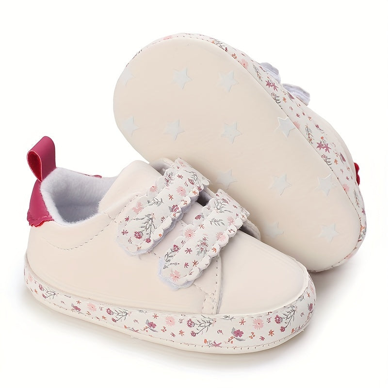 Flower Pattern Sneakers for Baby Girls