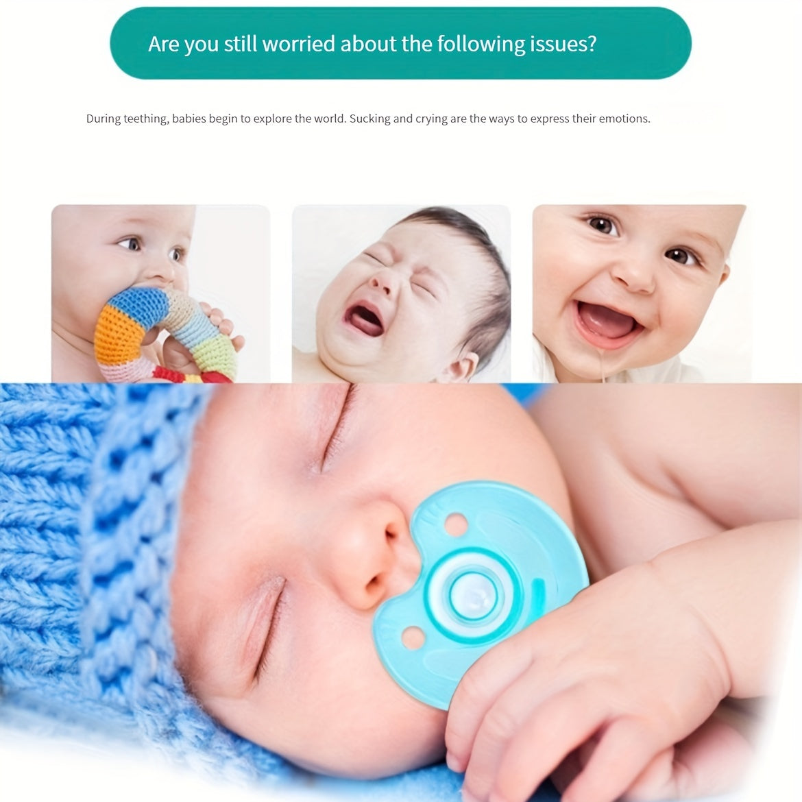 Green Soothing Pacifier for 0-3 Months Old Baby