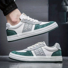 Men's Ear Of Wheat Print Lace Up Sneakers - Outdoor Walking Shoes