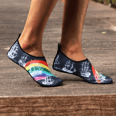 Rainbow Aqua Shoes Women's Quick Dry Slip On Beach Wading Shoes