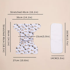 2pcs Sun Motif Cloth Pocket Diapers Waterproof & Washable Fits 2-14.97 KG