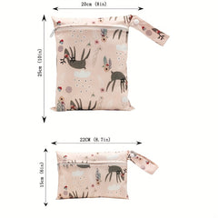 2pcs Elk Print Waterproof Diaper Bag Washable Travel Bag