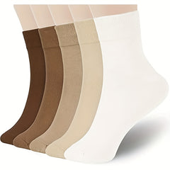 5 Pairs Soft Thin Cotton Socks for Men Women