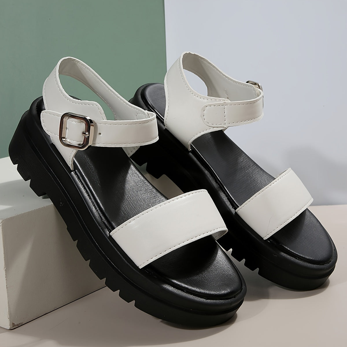 Women's Platform Sandals Ankle Strap Buckle Outdoor Sandals