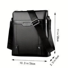 Men's Business PU Leather Crossbody Bag Large Capacity Messenger Bag