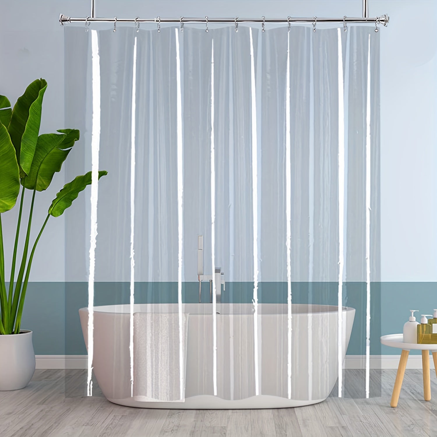 Clear Shower Curtain Liner Waterproof Lightweight Bathroom Accessory