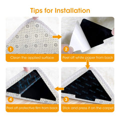 8pcs Reusable Rug Tape Double Sided Floor Mat Pad