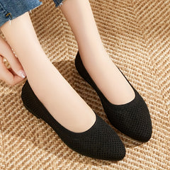 Women's Knitted Ballet Flats Soft Sole Slip On Flats