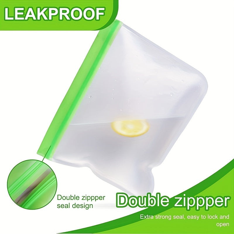 10pcs Food Storage Zipper Bags Reusable Leak Proof Freezer Fresh keeping Bags