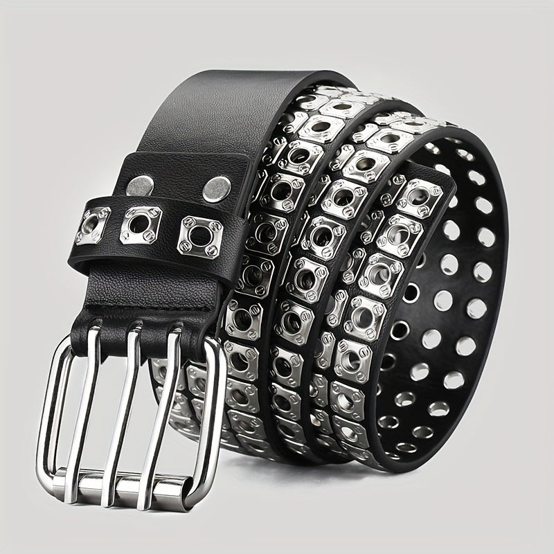 Full Metal Rivet Wide Waist Belt Punk Hip Hop Jeans Belt