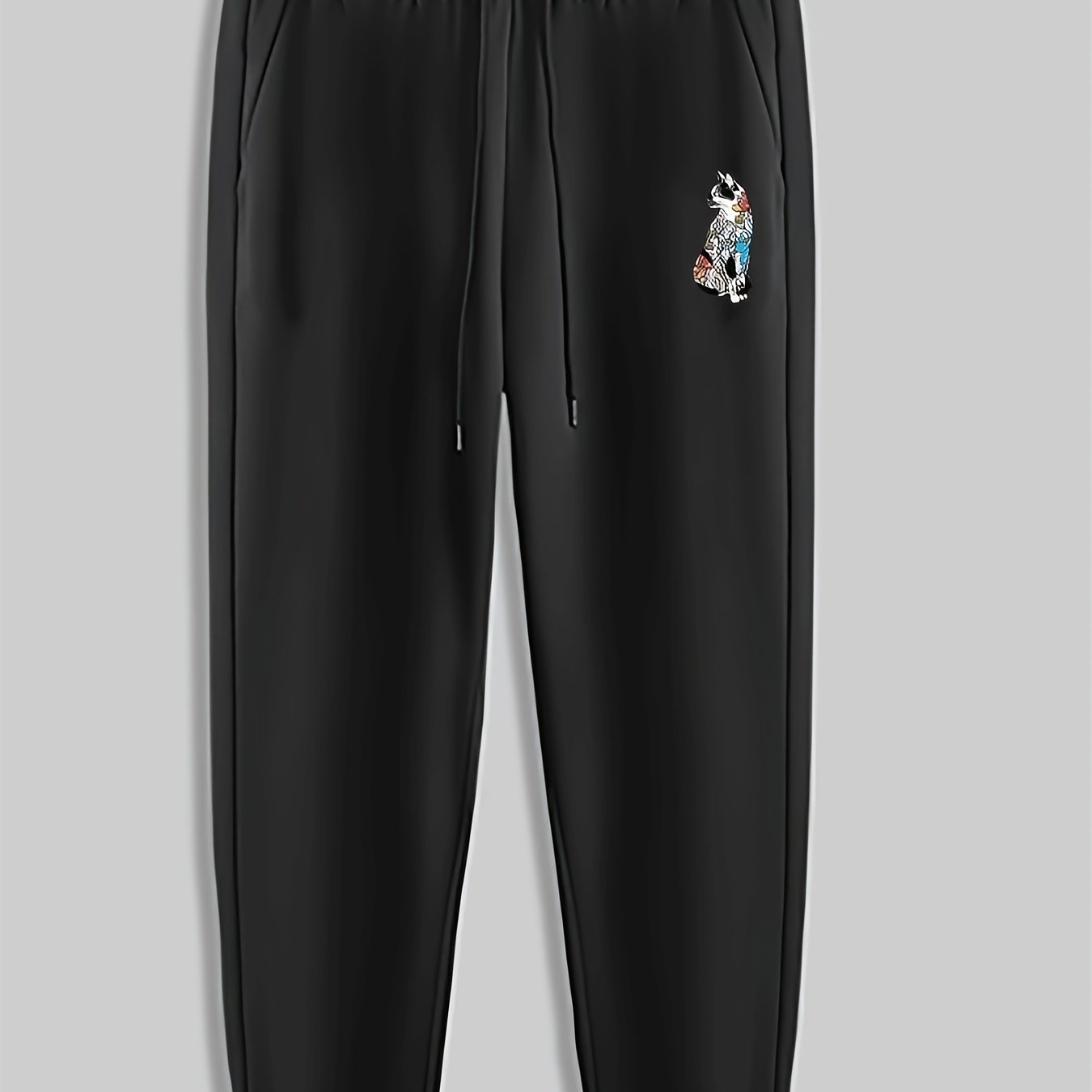Dog Print Men's Drawstring Sweatpants for Spring Autumn