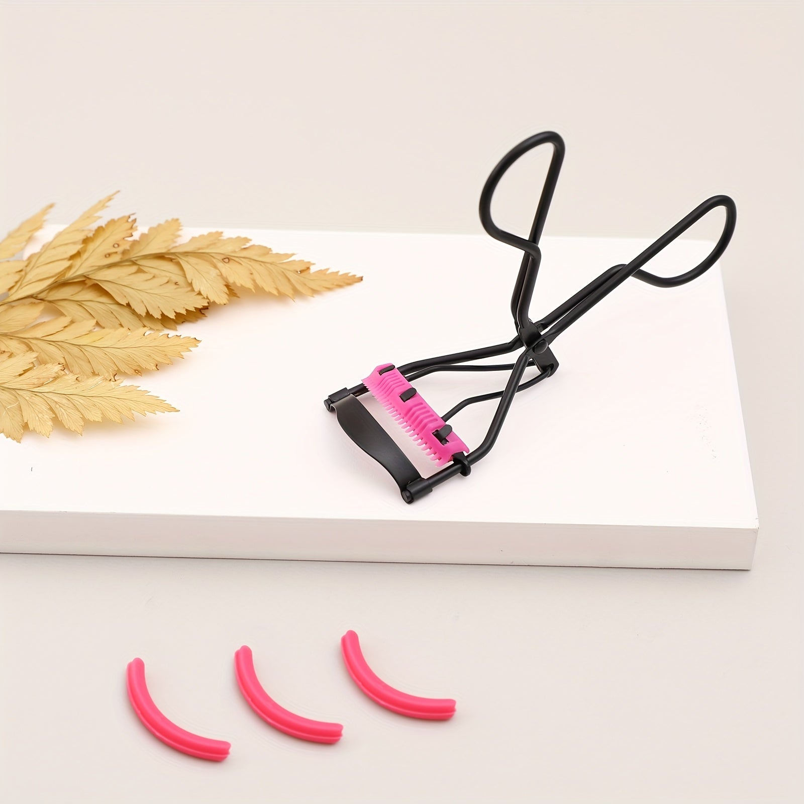 Professional Eyelash Curler with Brush and 3 Silicone Pads