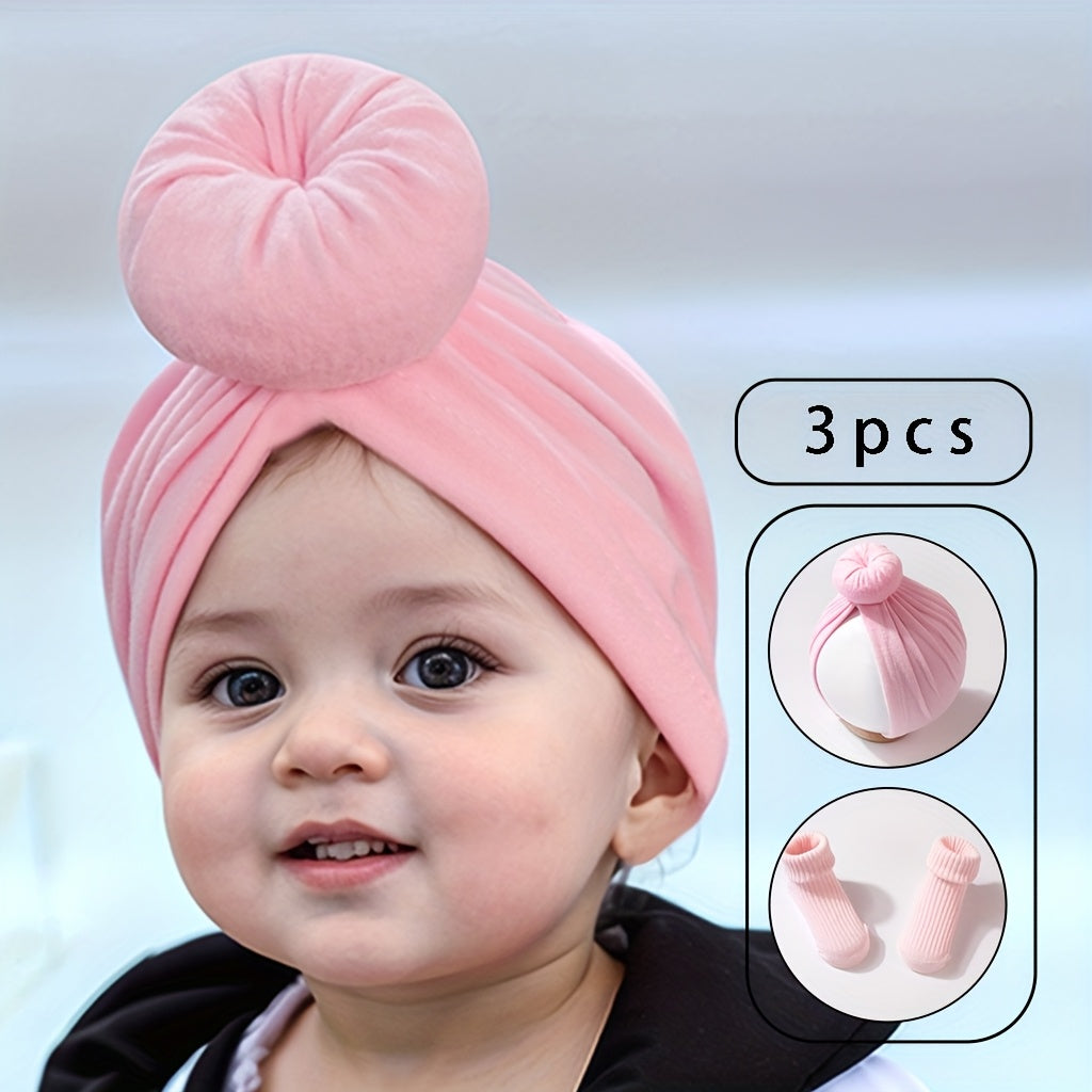 3pcs Baby Donut Hair Accessories Set