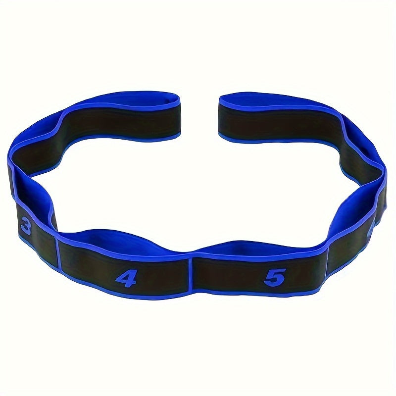 Yoga Elastic Resistance Band with 8 Rings for Home Fitness