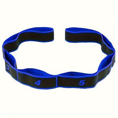 Yoga Elastic Resistance Band with 8 Rings for Home Fitness