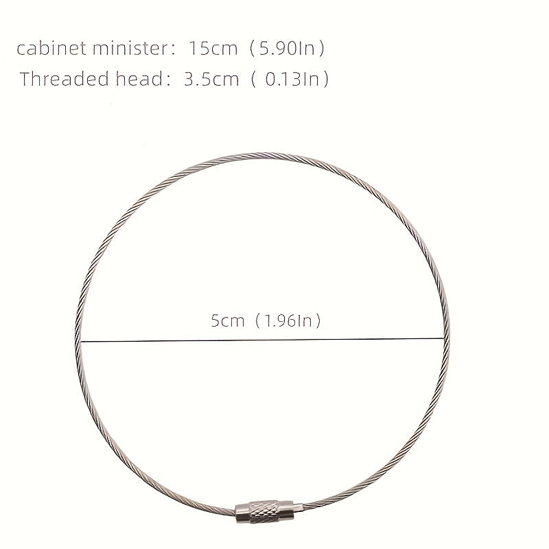 10pcs Stainless Steel Cable Keychain for Outdoor Travel