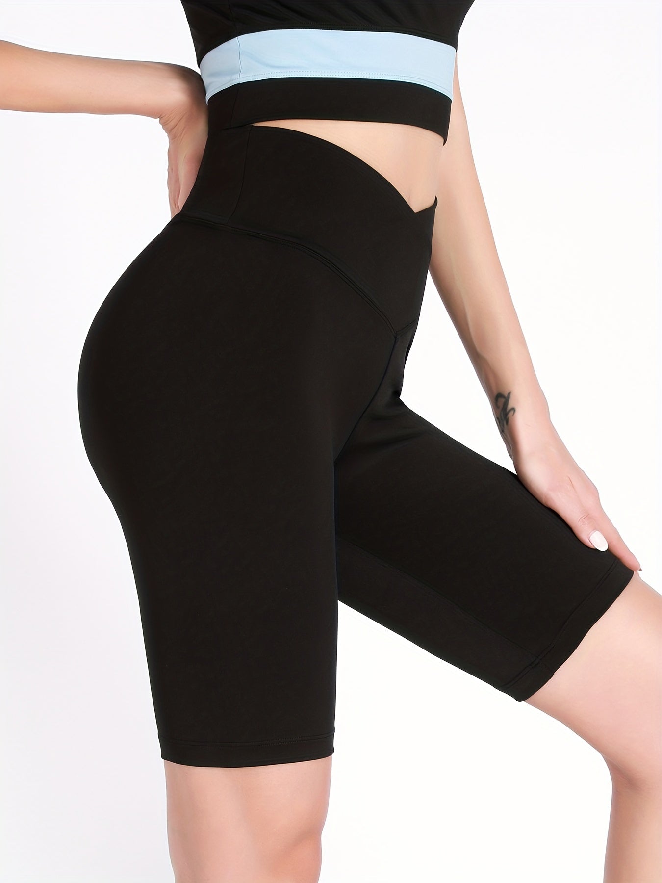 V Cross High Waist Leggings for Women