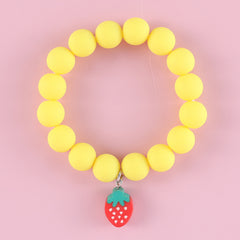 Girls Soft Pottery Fruit Pendant Kids Bead Bracelet