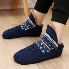 Men's Fluffy Slouch Winter Warm Plush Non Slip Grip Soft Comfy Slippers Socks