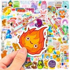 100pcs Colorful Waterproof Vinyl Stickers - Bulk Sticker Packs