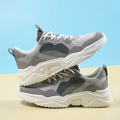 Men's Lightweight Running Shoes Breathable Comfortable Lace Up Sneakers