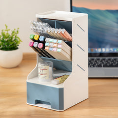 1pc Pen Holder Desktop Classification Stationery Supplies Storage Box