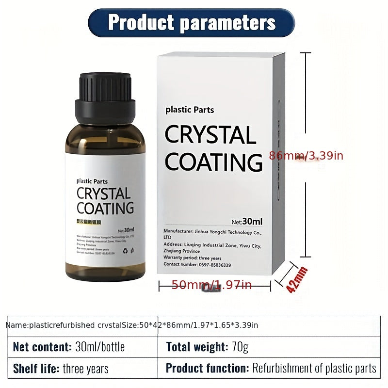 30ml Plastic Refurbished Crystal Coating Wax Auto Interior Car Plastic Renovated