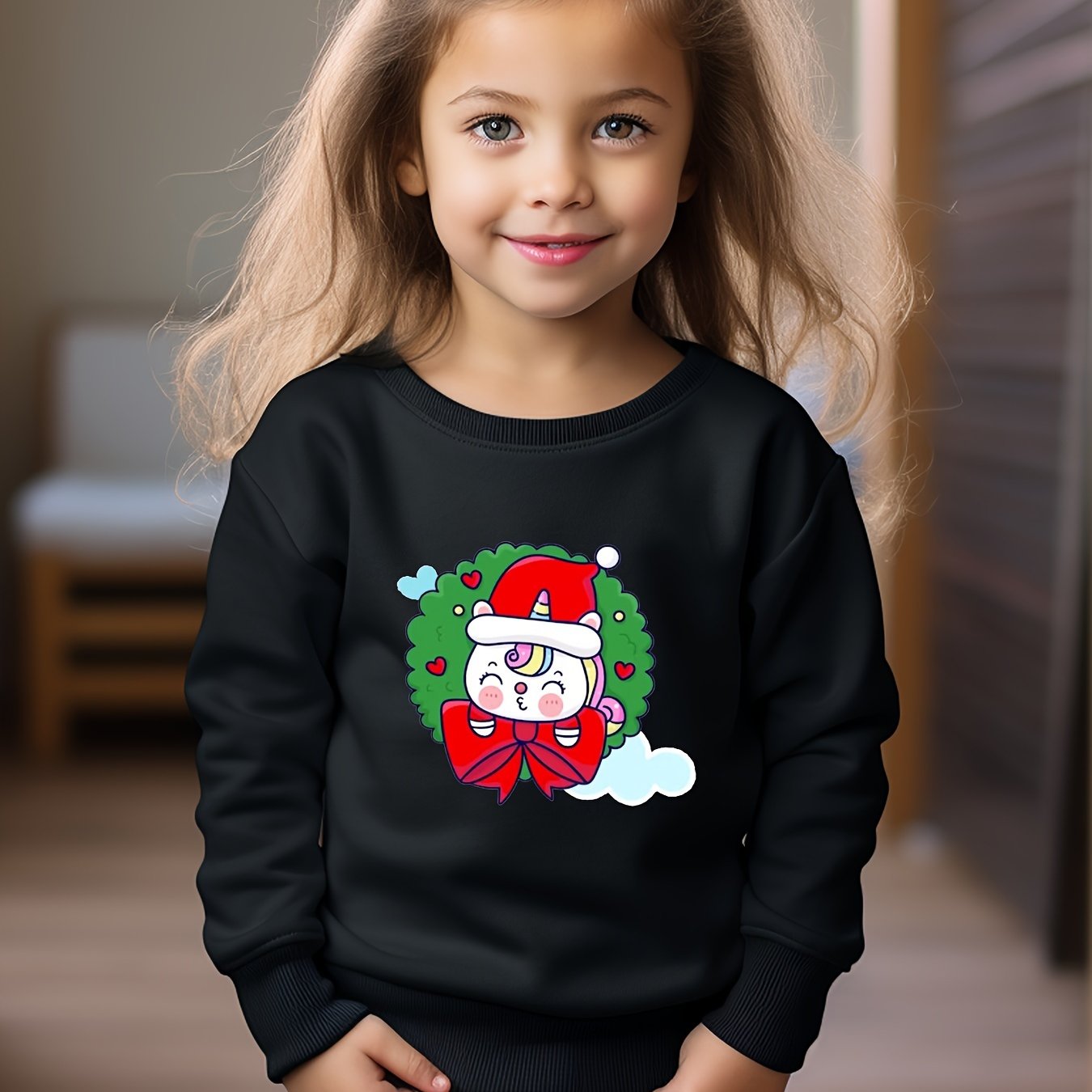 OERYUI Girls Unicorn Graphic Crew Neck Sweatshirt Kids Clothes