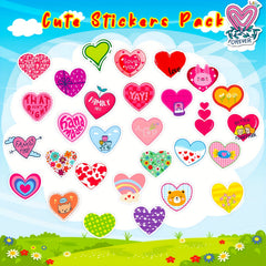 50pcs Heart Romantic Love Stickers for Kids Teens Ad