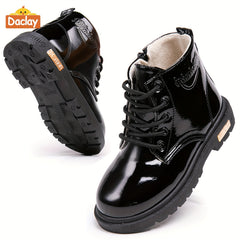 Daclay Girls' Casual Ankle High Boots with Fleece Lining